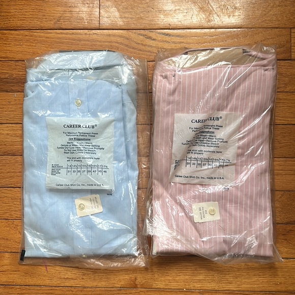 Career Club Men’s Pin Stripe Shirts 16 and 16 1/2 Neck 33 Sleeve BUNDLE OF 2 NIP - Picture 2 of 8